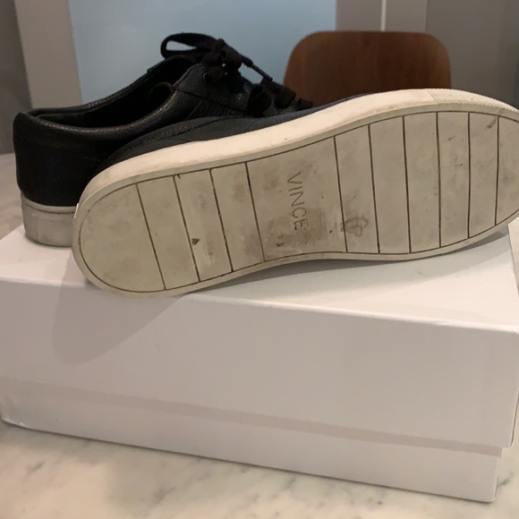 Vince - Afton Black Leather Lace Up Low-Top Sneaker - Picture 9 of 9